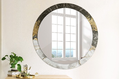 Round decorative wall mirror Marble and gold