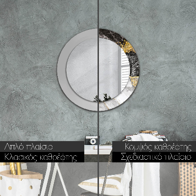 Round decorative wall mirror Marble and gold