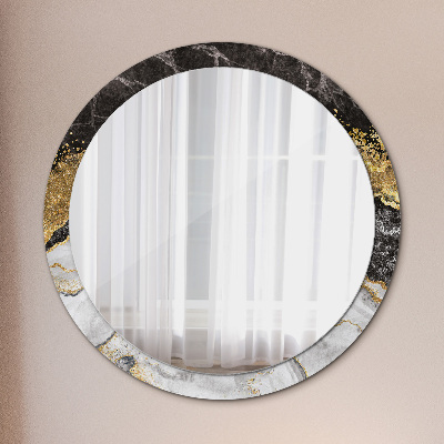 Round decorative wall mirror Marble and gold