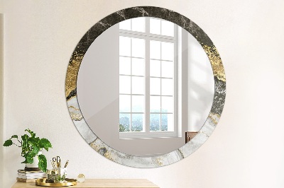 Round decorative wall mirror Marble and gold