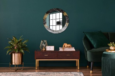 Round decorative wall mirror Marble and gold