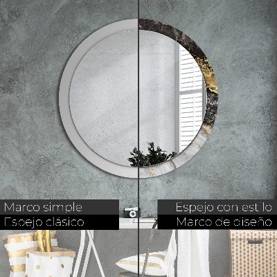 Round decorative wall mirror Marble and gold