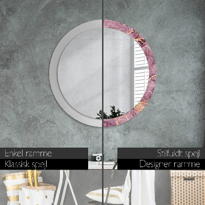 Round decorative wall mirror Marble with gold