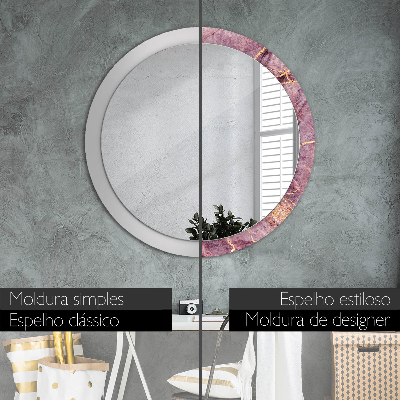 Round decorative wall mirror Marble with gold