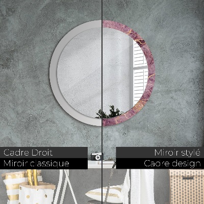 Round decorative wall mirror Marble with gold