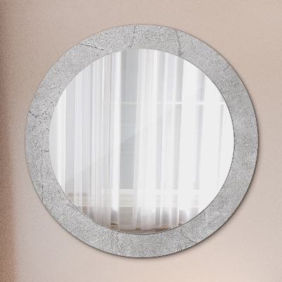 Round decorative wall mirror Gray cement