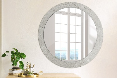 Round decorative wall mirror Gray cement