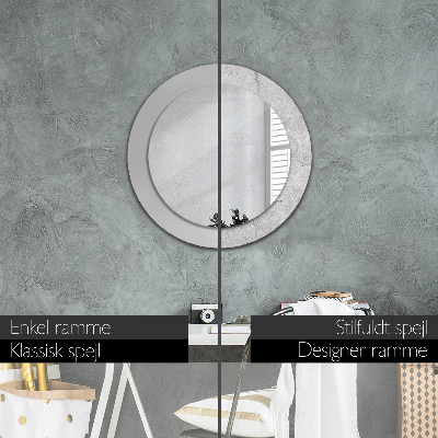 Round decorative wall mirror Gray cement