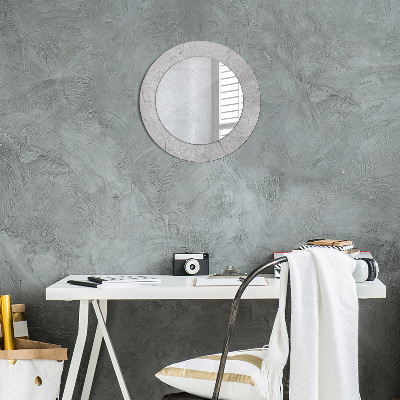 Round decorative wall mirror Gray cement