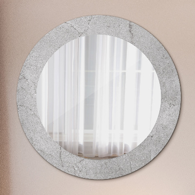 Round decorative wall mirror Gray cement