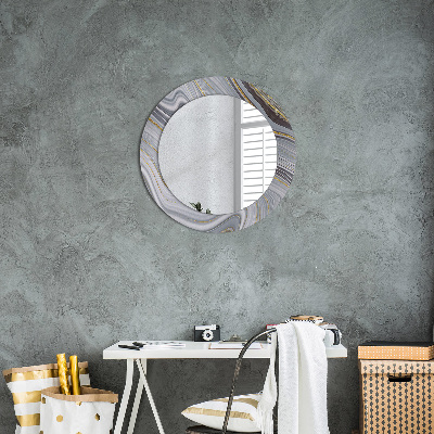 Round decorative wall mirror Grey marble