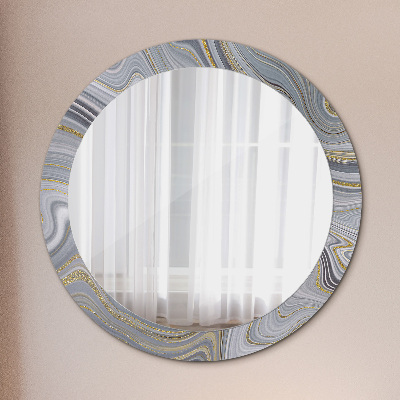 Round decorative wall mirror Grey marble