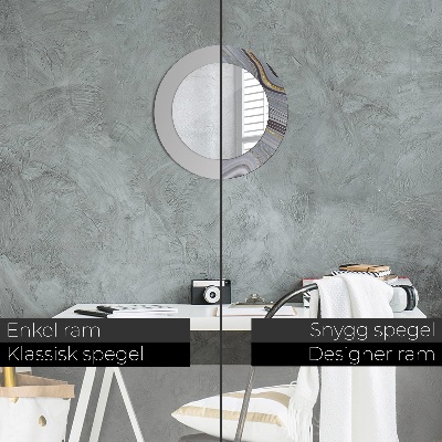 Round decorative wall mirror Grey marble