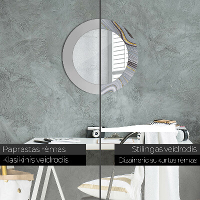 Round decorative wall mirror Grey marble