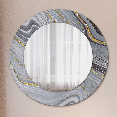 Round decorative wall mirror Grey marble