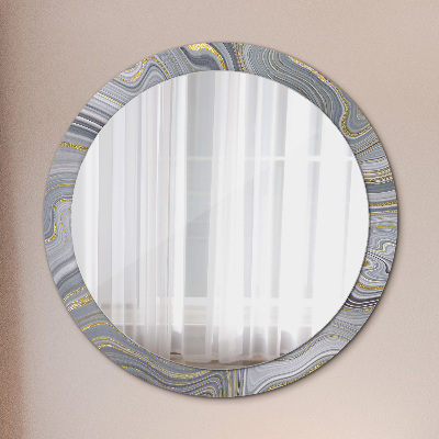 Round decorative wall mirror Grey marble