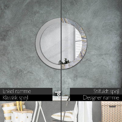 Round decorative wall mirror Grey marble