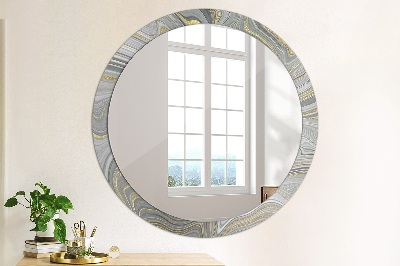 Round decorative wall mirror Grey marble