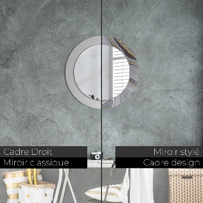 Round decorative wall mirror Grey marble