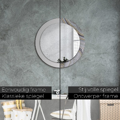 Round decorative wall mirror Grey marble