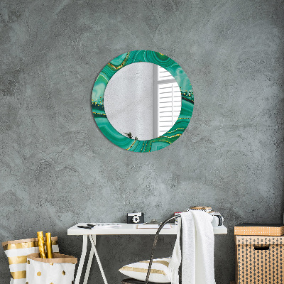 Round decorative wall mirror Agate jasper marble