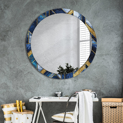 Round decorative wall mirror Modern marble