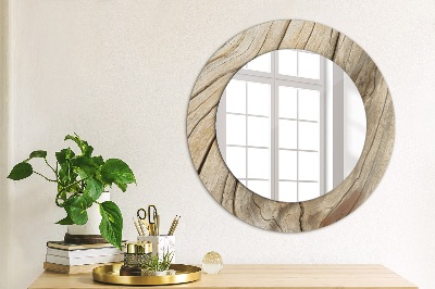 Round decorative wall mirror Cracked wood