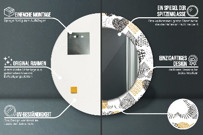 Round mirror print Doodle hearts