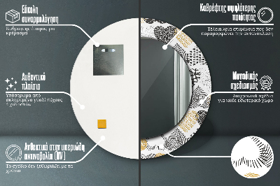 Round mirror print Doodle hearts
