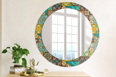 Round mirror print Arabic pattern