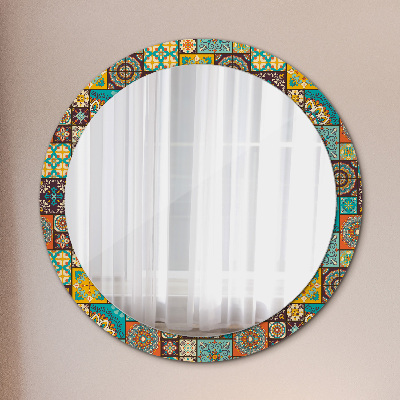 Round mirror print Arabic pattern