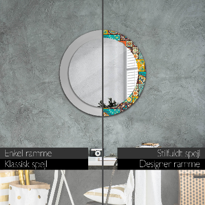 Round mirror print Arabic pattern