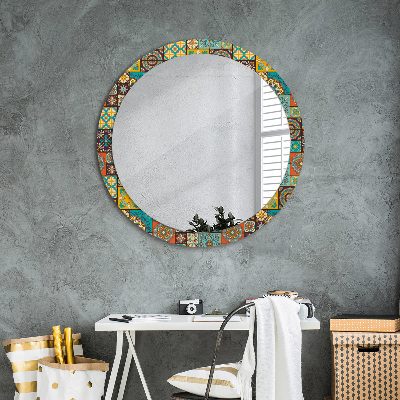 Round mirror print Arabic pattern