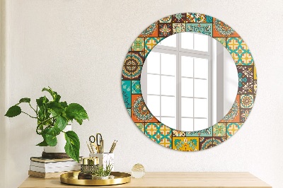 Round mirror print Arabic pattern