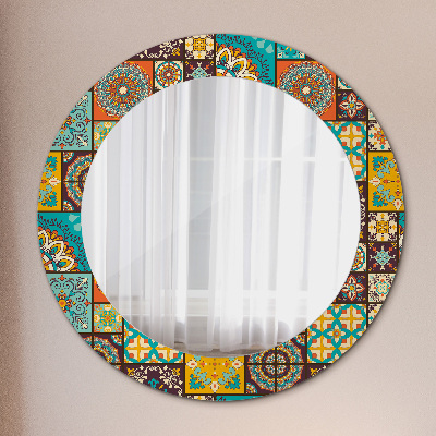 Round mirror print Arabic pattern