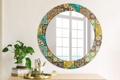 Round mirror print Arabic pattern