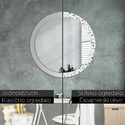 Round mirror print Natural stone