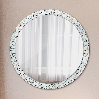 Round mirror print Natural stone