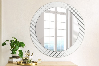 Round mirror decor Crossed lines