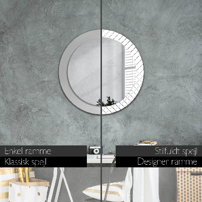 Round mirror decor Crossed lines