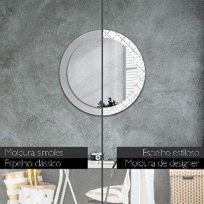 Round mirror decor Crossed lines