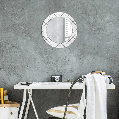 Round mirror decor Crossed lines