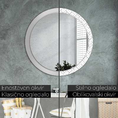 Round mirror decor Herringbone