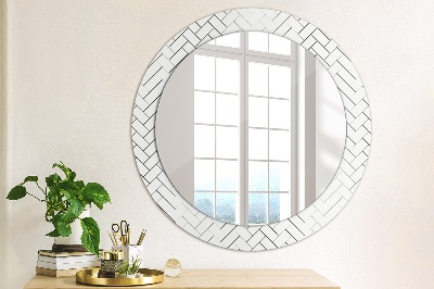 Round mirror decor Herringbone