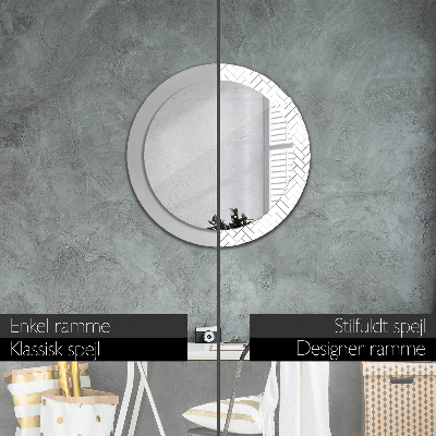 Round mirror decor Herringbone