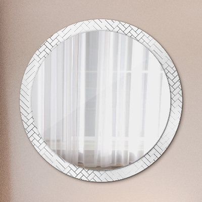 Round mirror decor Herringbone