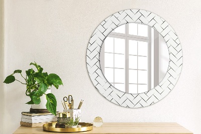 Round mirror decor Herringbone