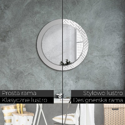 Round mirror decor Herringbone