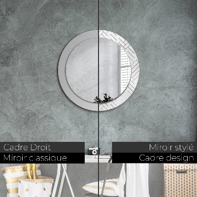 Round mirror decor Herringbone