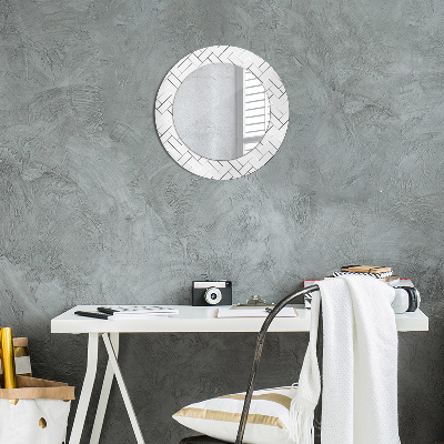 Round mirror decor Herringbone